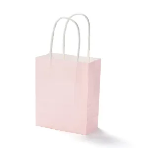 30 pc Rectangle Paper Bags, with Handles, for Gift Bags and Shopping Bags, Misty Rose, 15x12x5.9cm, Fold: 15x12x0.2cm