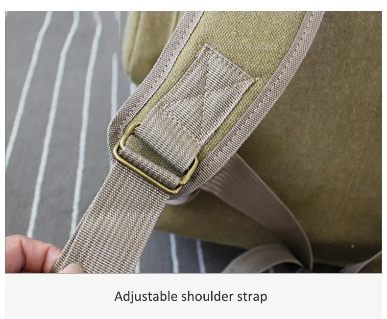60L Large Military Bag Canvas Backpack Tactical Bags Camping Hiking Army Travel Molle Men Outdoor