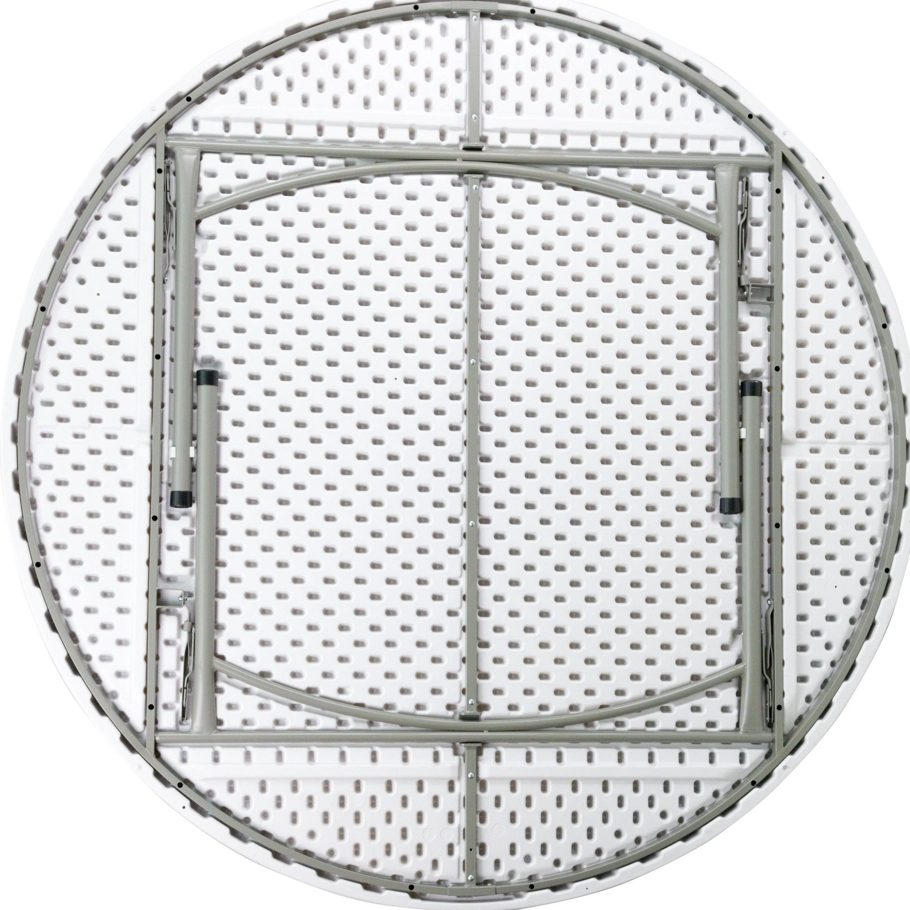 72" Round Granite White Plastic Folding Table