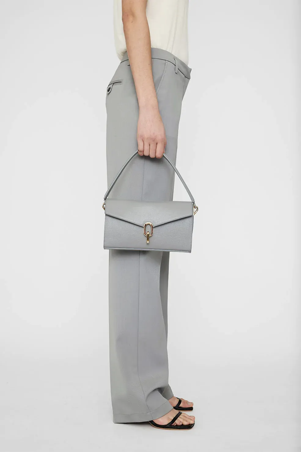 Anine Bing - Colette Bag in Grey Saffiano