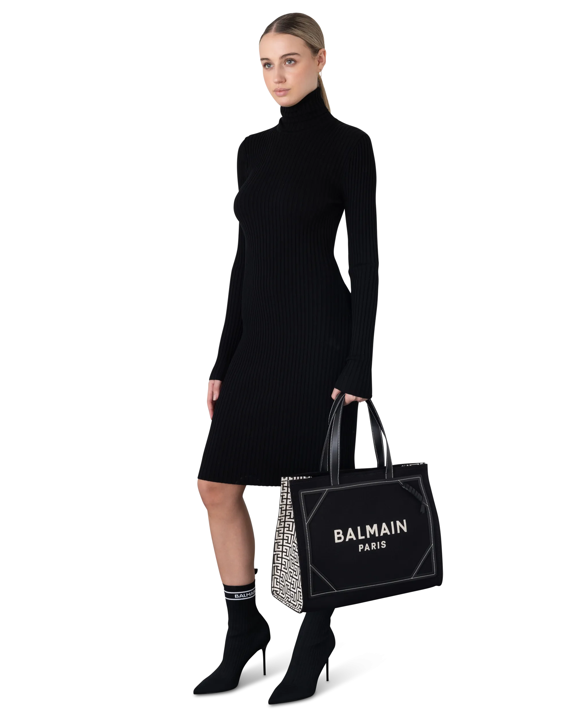 B-Army 42 Medium Canvas Monogram Shopper Tote Bag