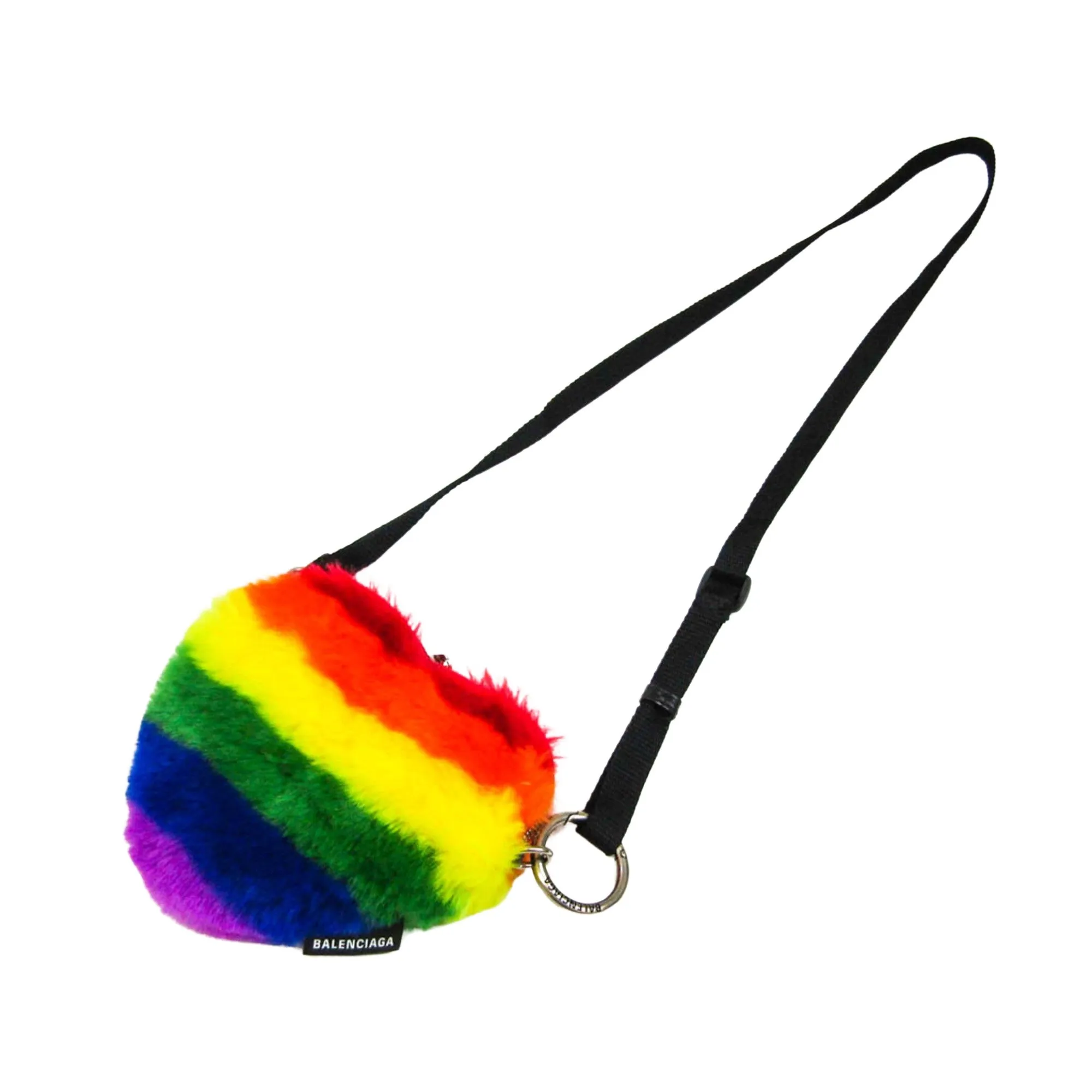 Balenciaga Heart-shaped Multicolour Fur Bag