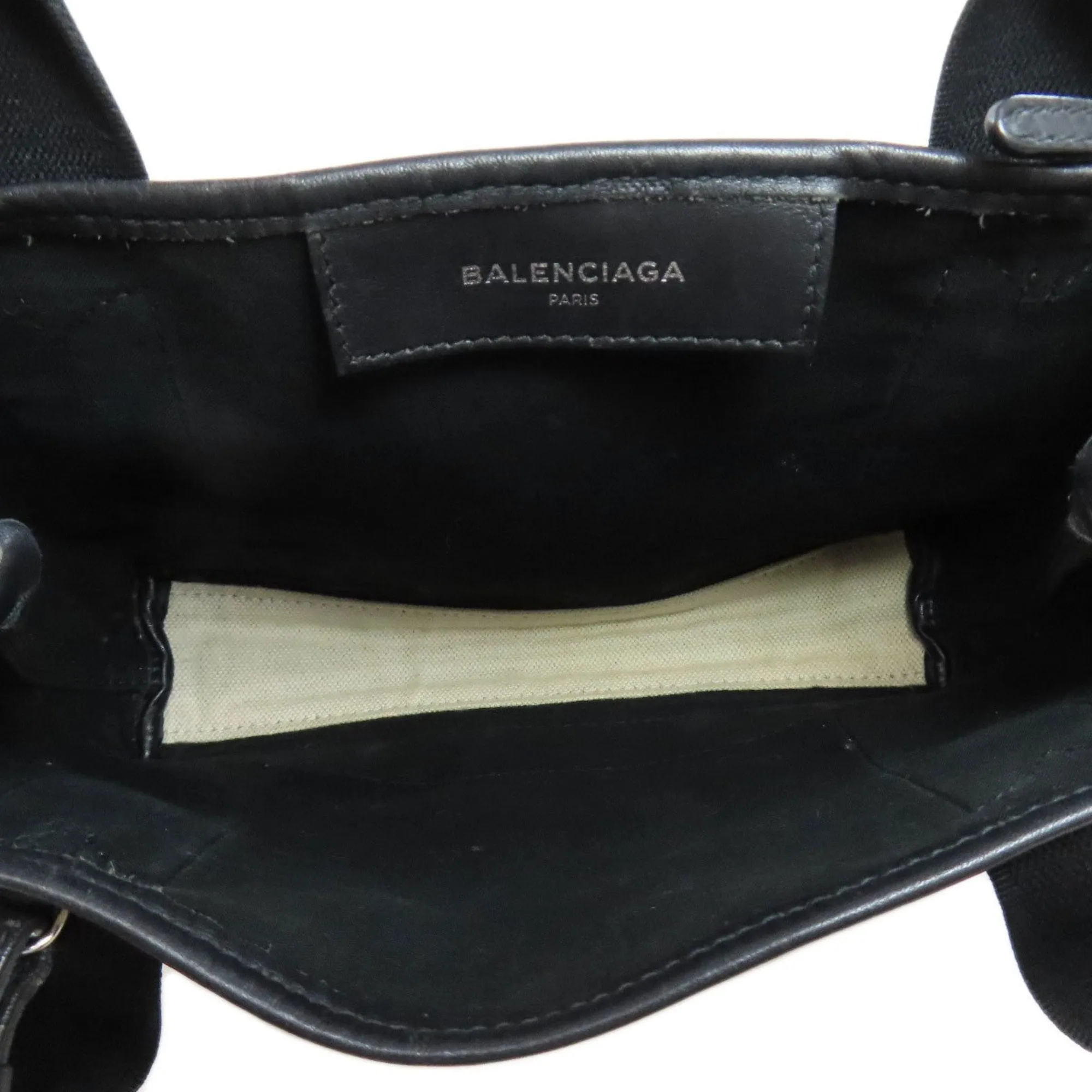 Balenciaga Navy Cabas Black Canvas Bag