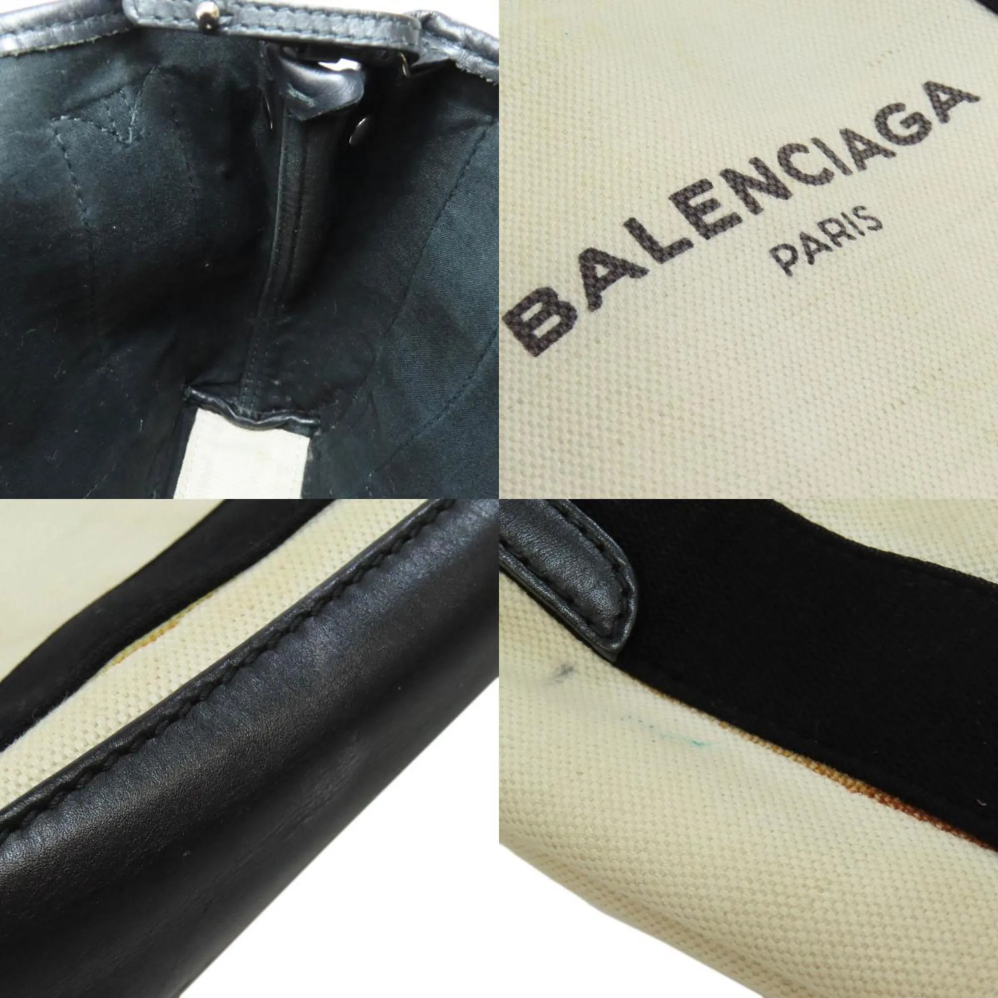 Balenciaga Navy Cabas Black Canvas Bag
