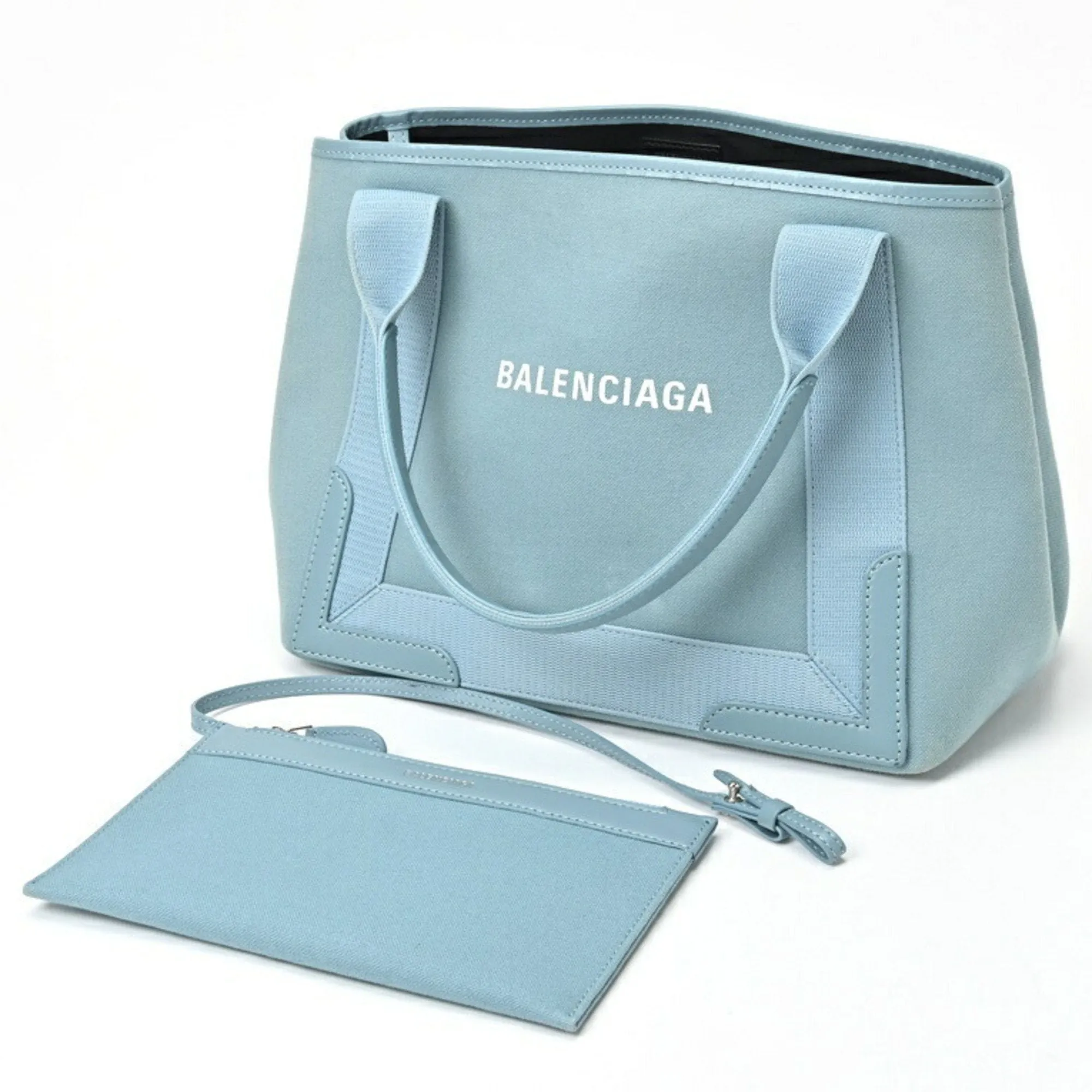 Balenciaga Navy Cabas Blue Canvas Bag