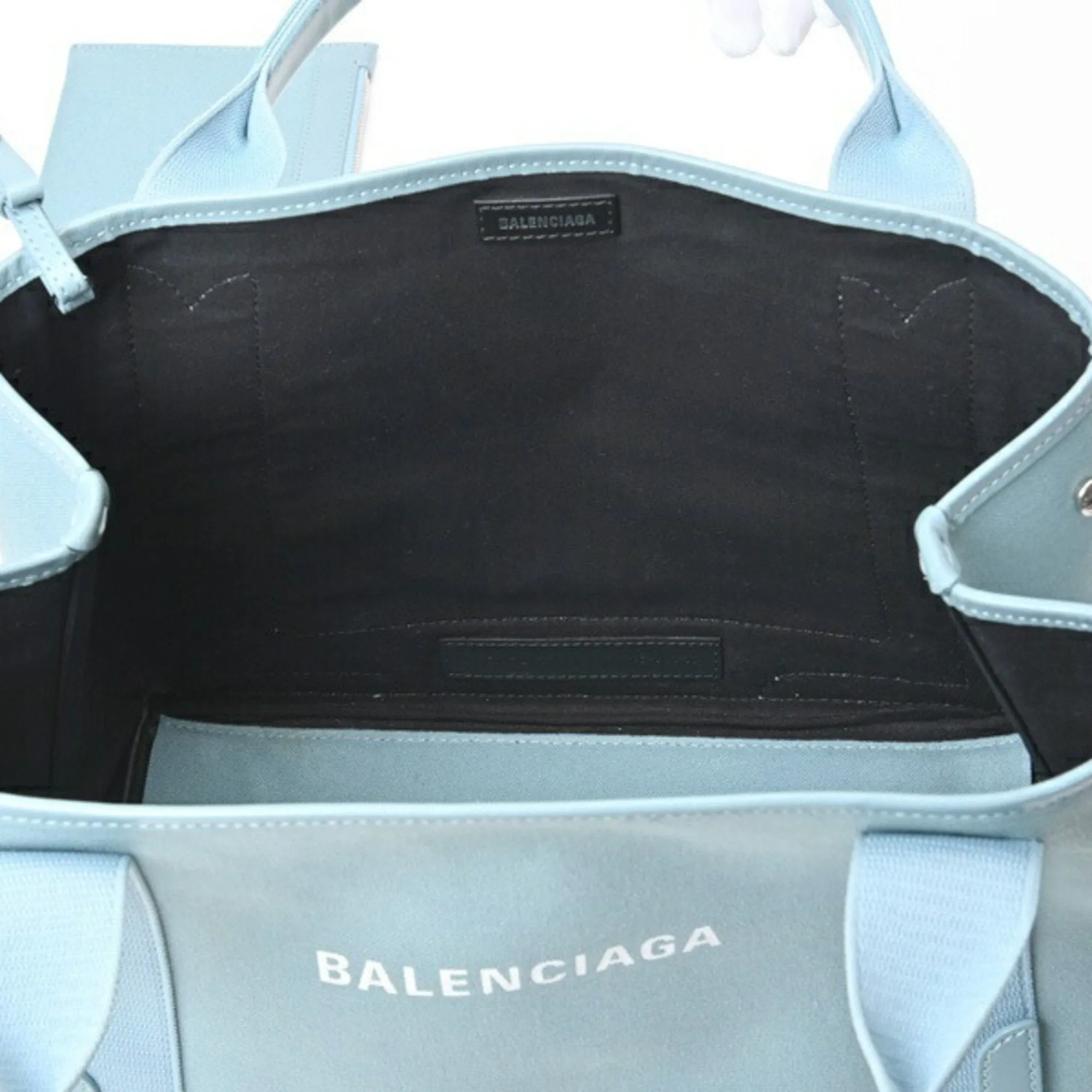 Balenciaga Navy Cabas Blue Canvas Bag