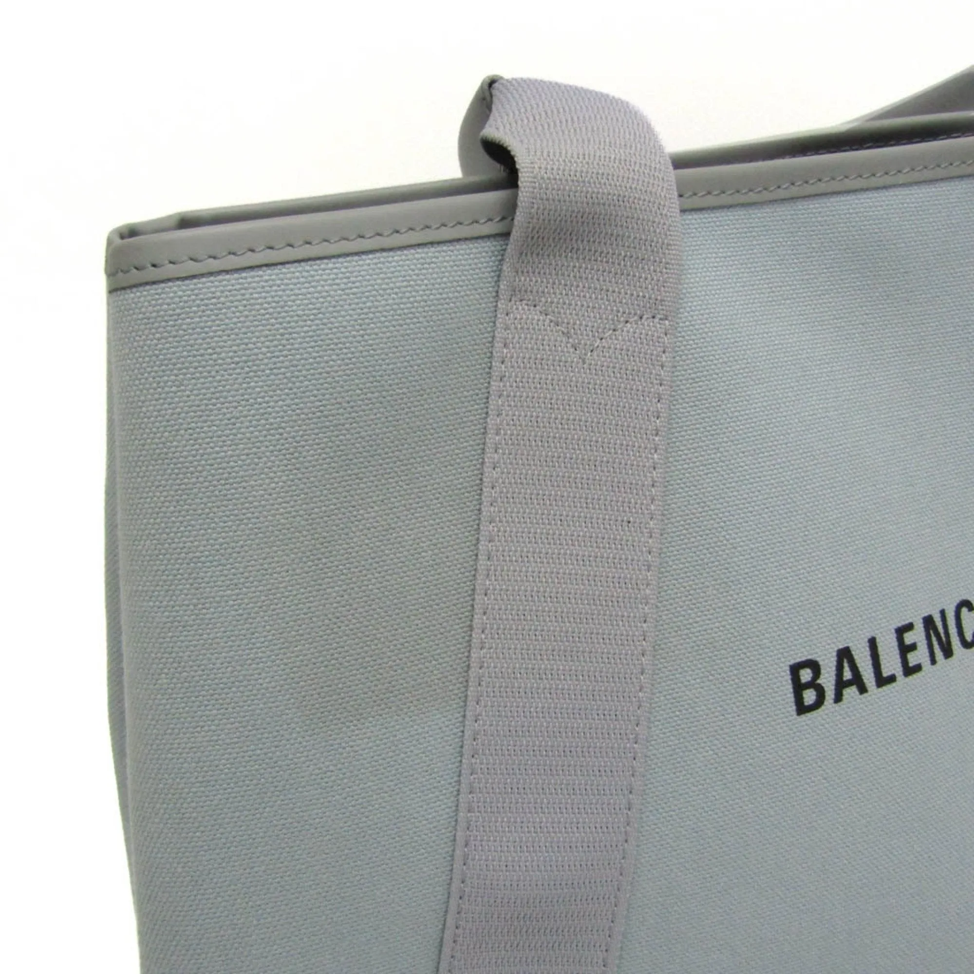 Balenciaga Navy Cabas Grey Leather Bag