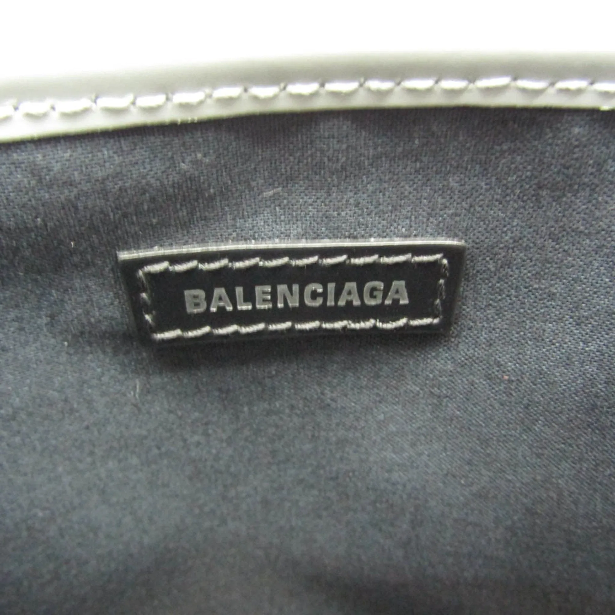 Balenciaga Navy Cabas Grey Leather Bag
