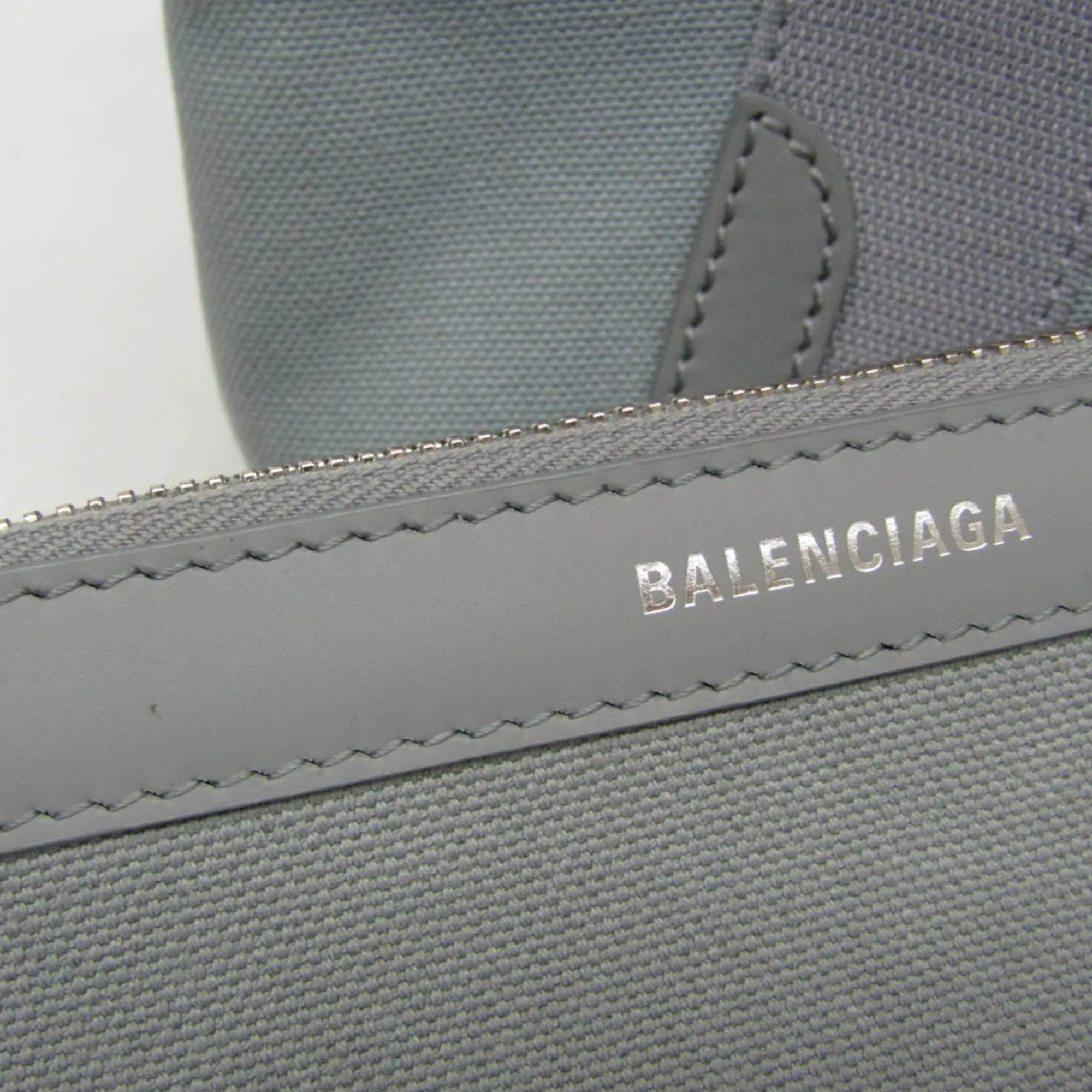 Balenciaga Navy Cabas Grey Leather Bag