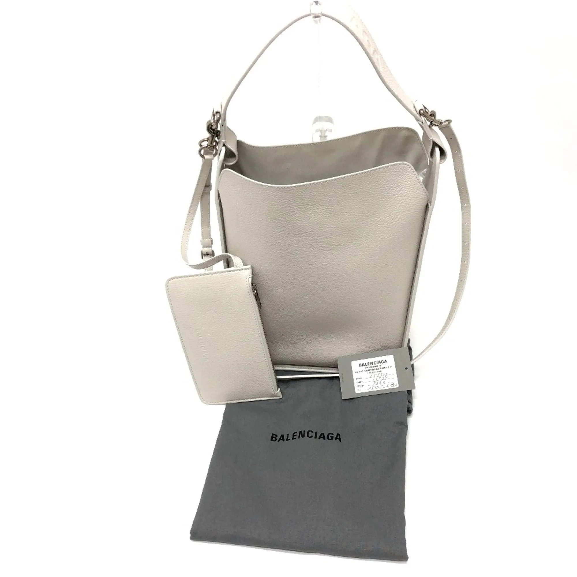Balenciaga North South White Leather Bag