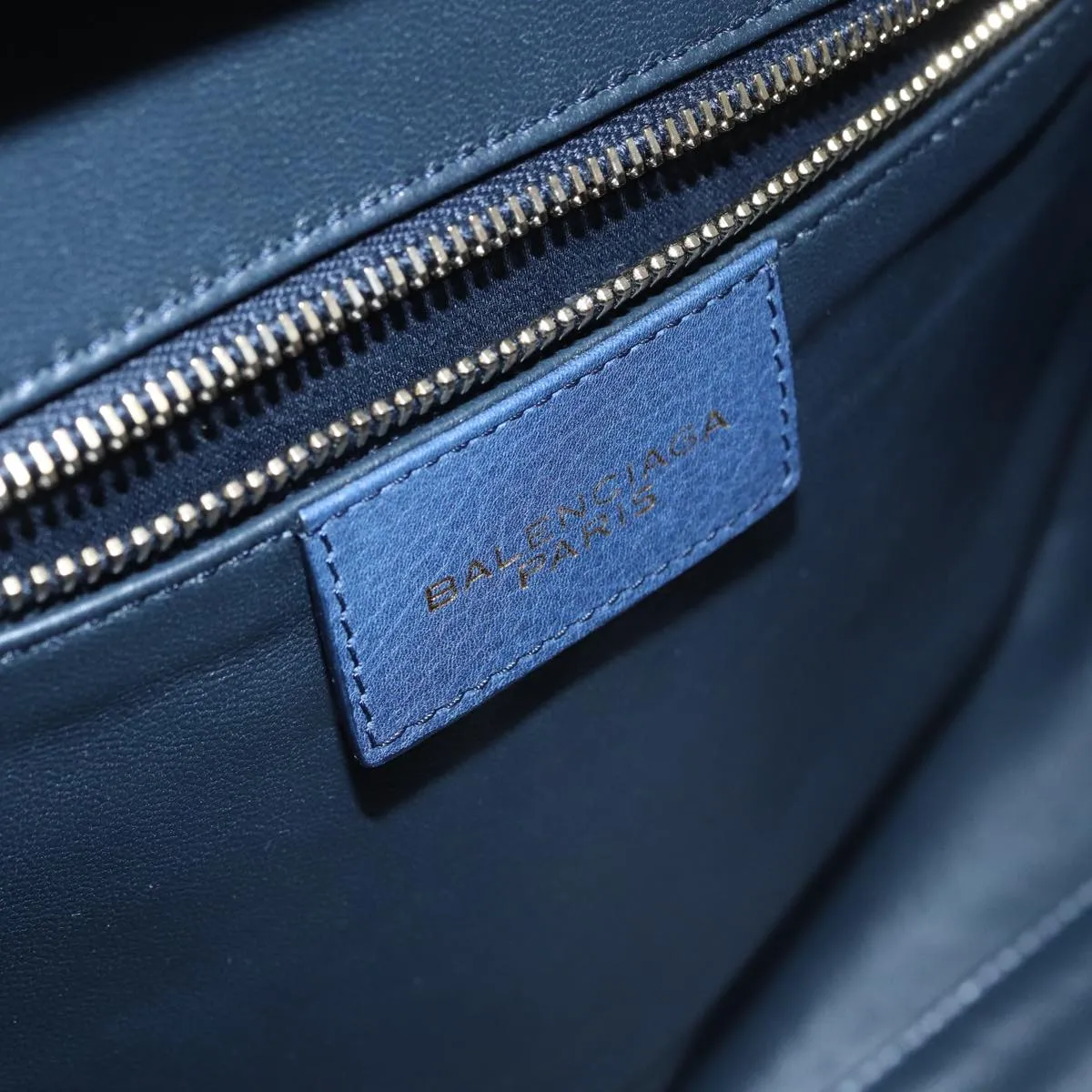 Balenciaga Tube Navy Leather Bag