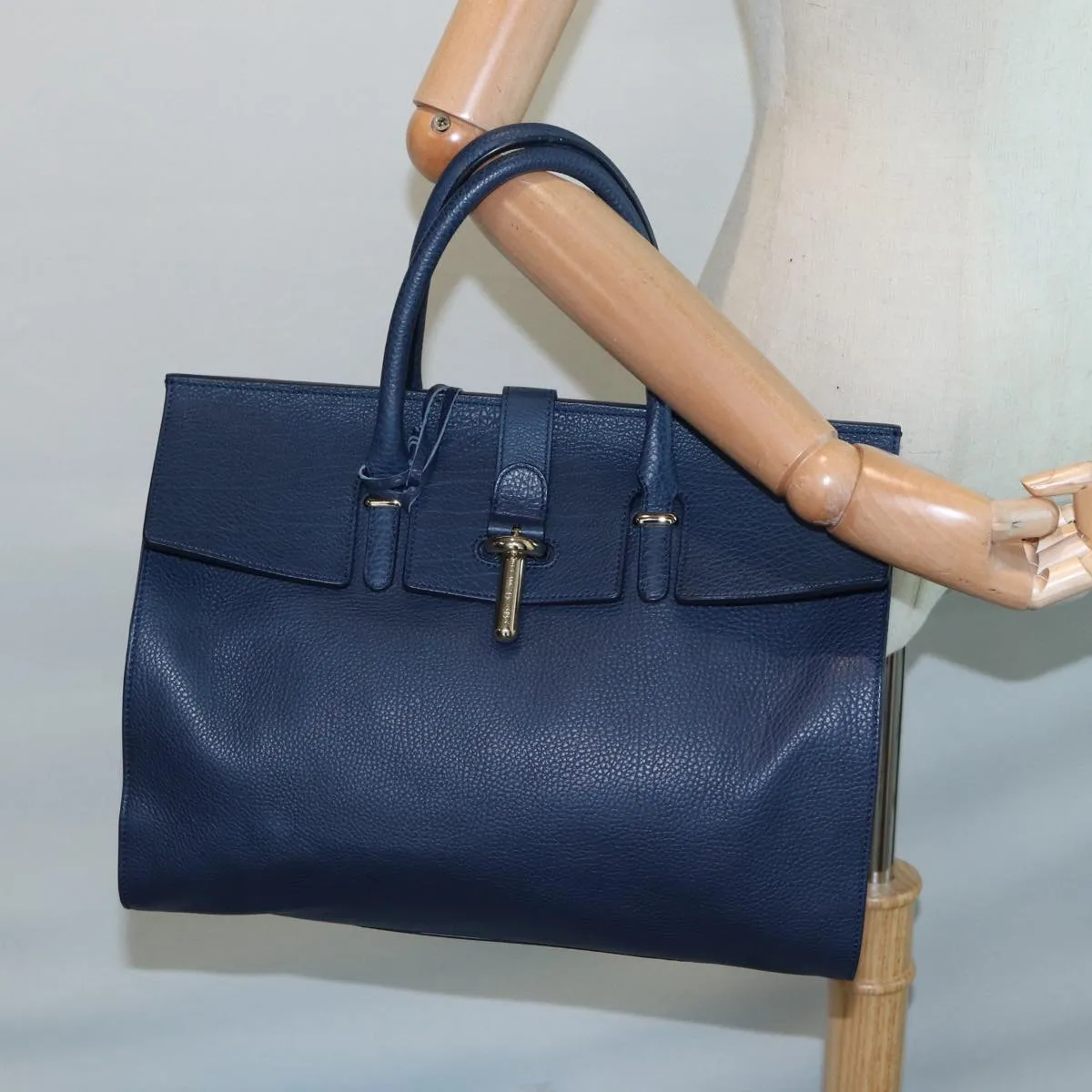 Balenciaga Tube Navy Leather Bag
