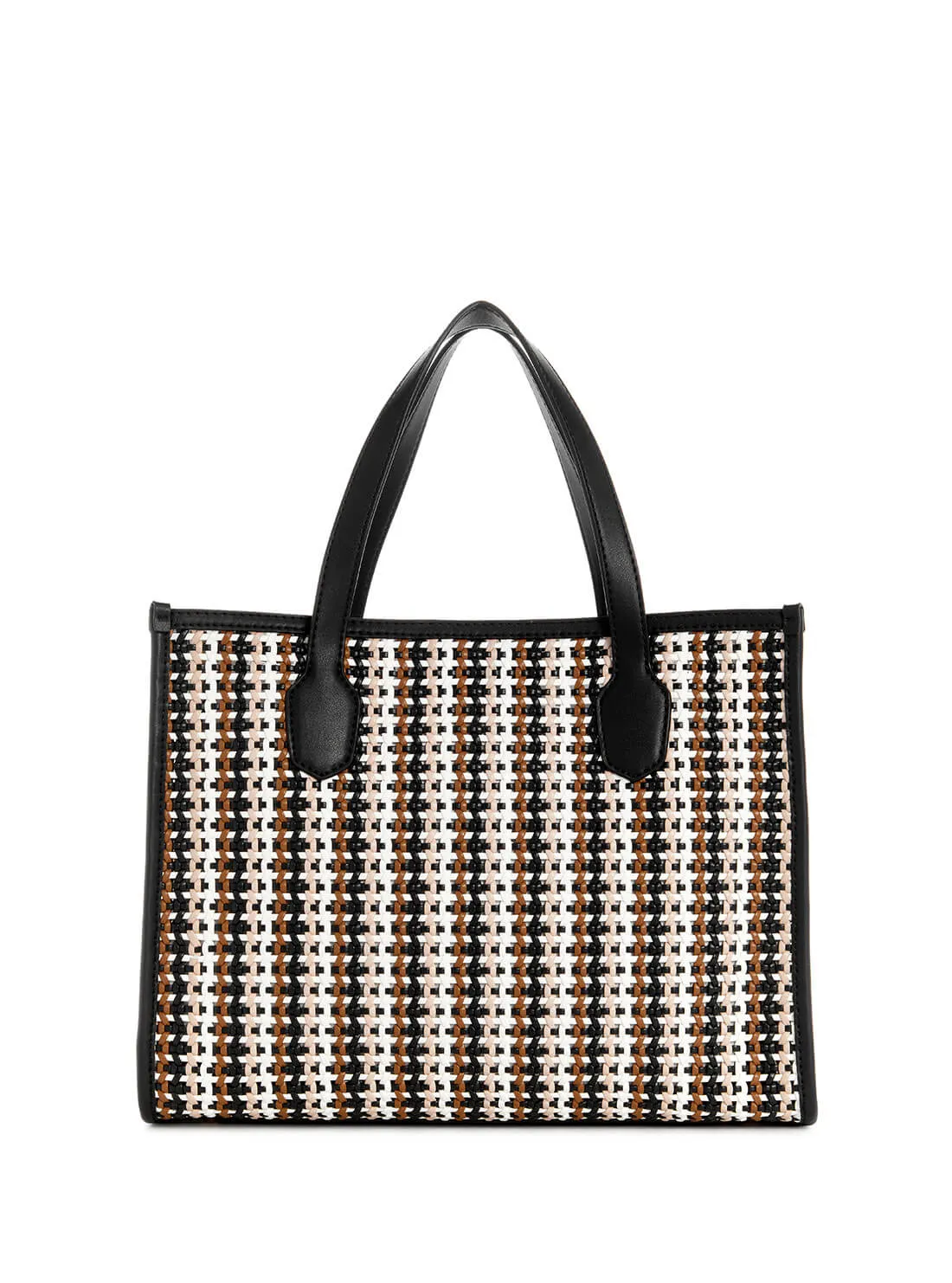 Black Multi Woven Silvana Tote Bag