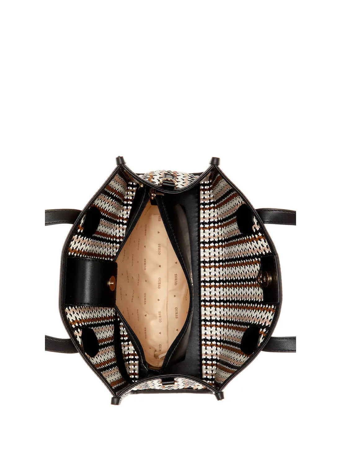 Black Multi Woven Silvana Tote Bag