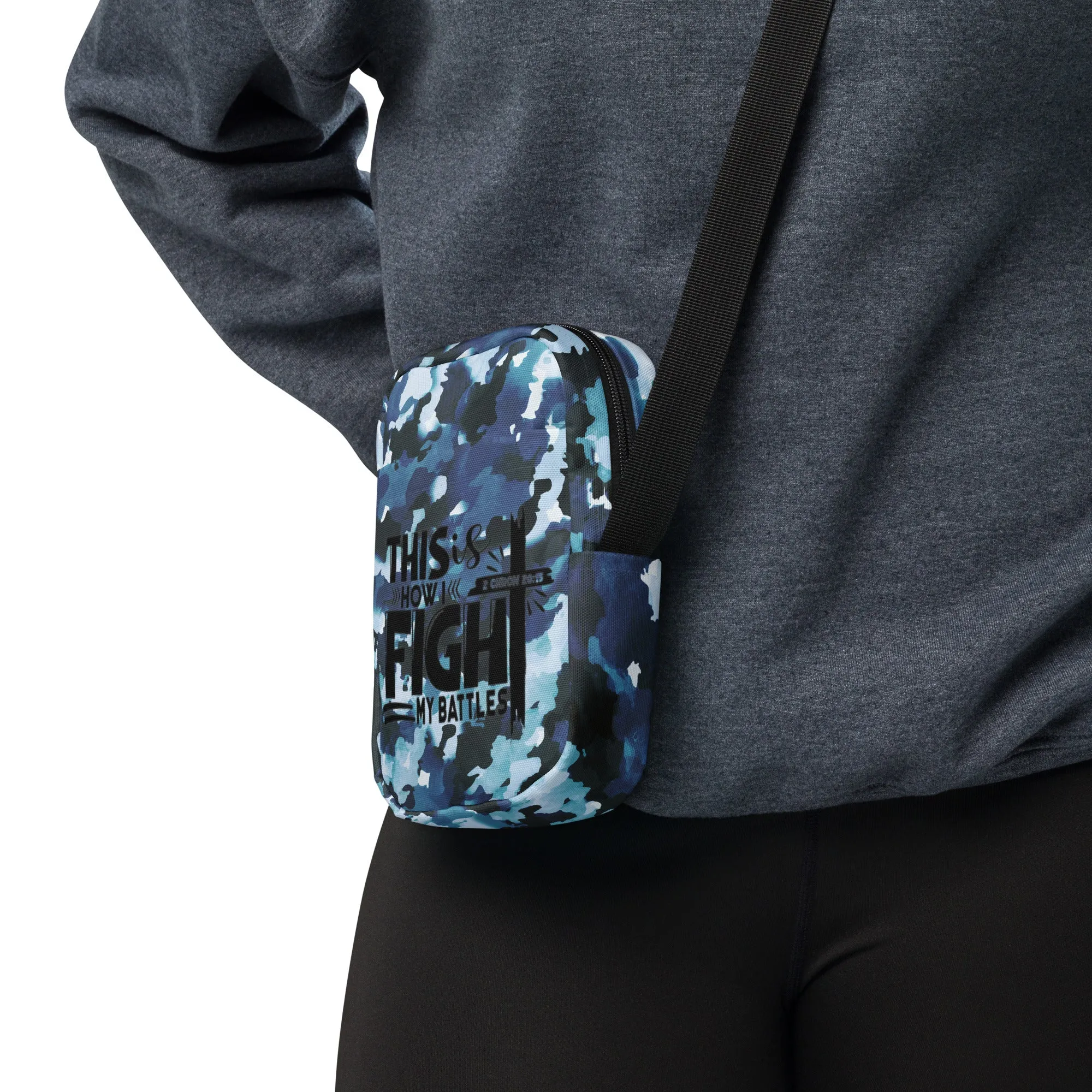 Blue Camo Utility crossbody bag