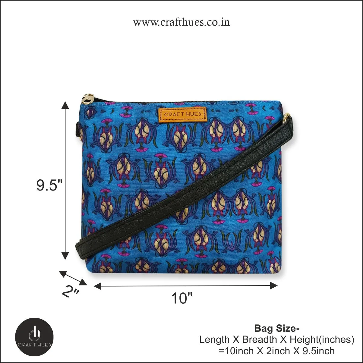 Blue Garden Art Nouveau Sling Bag
