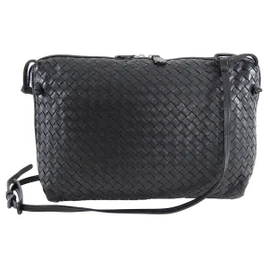 Bottega Veneta Black Nodini Intrecciato Leather Pillow Crossbody Bag