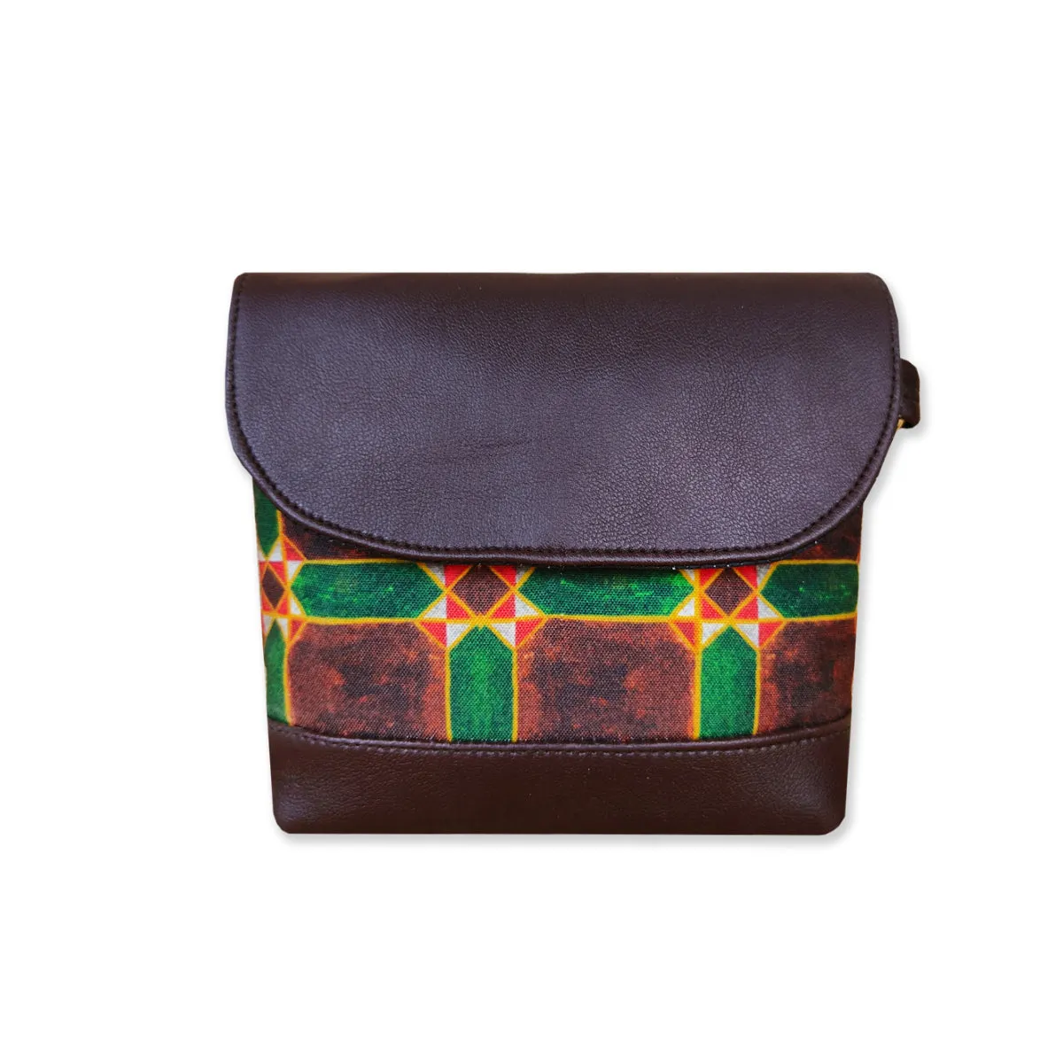 Brown Checks Flap Sling Bag