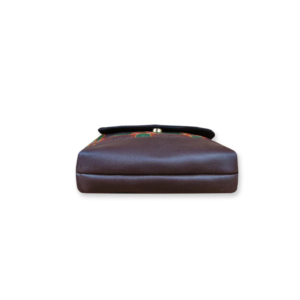 Brown Checks Flap Sling Bag