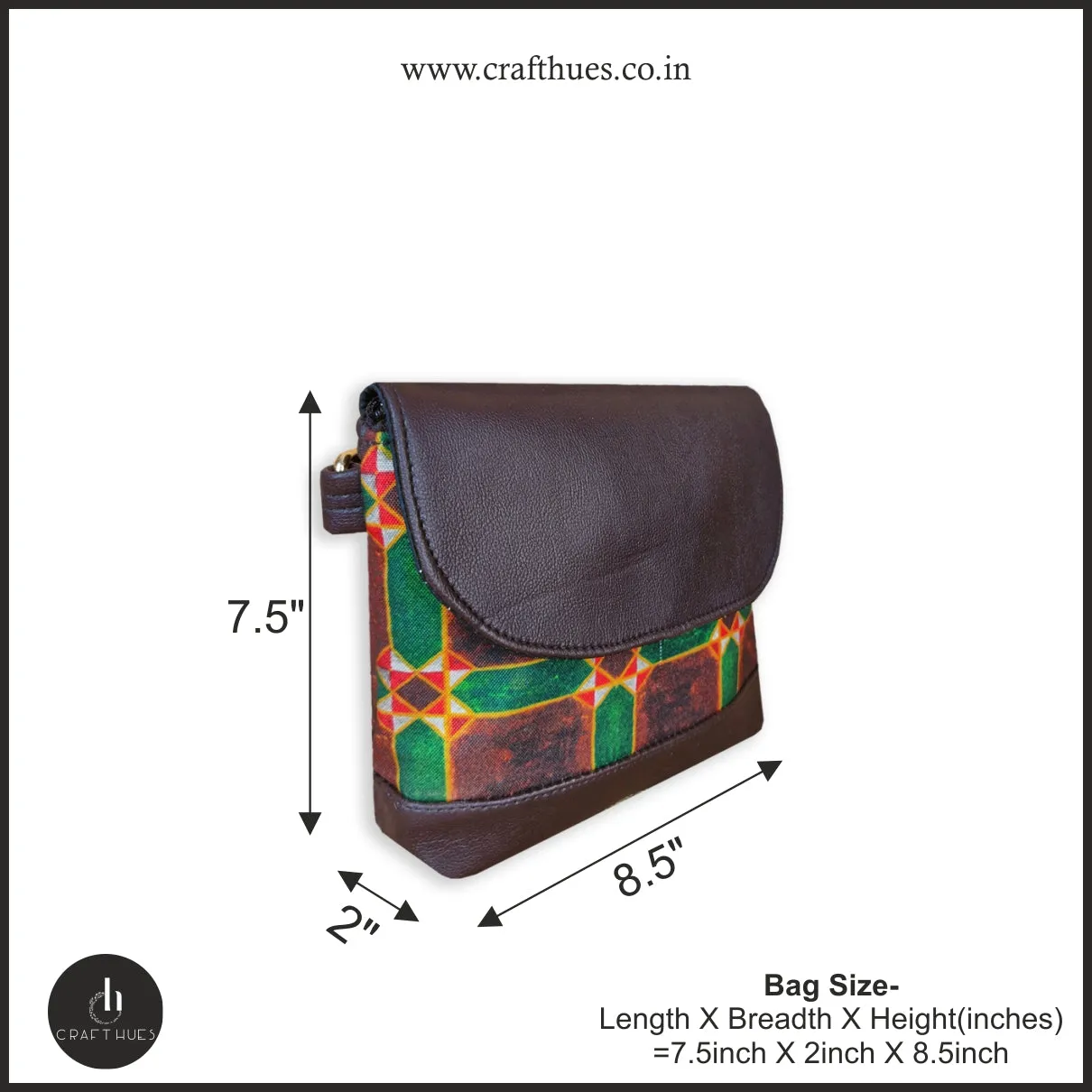 Brown Checks Flap Sling Bag