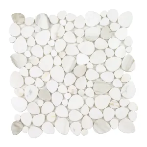 Calacatta Gold Italian White - Shaved Pebble Tile