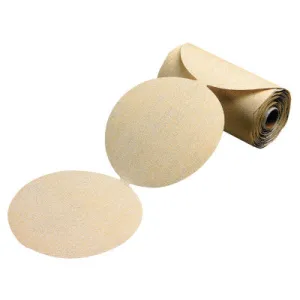 Carborundum Gold Aluminum Oxide Dri-Lube Paper Discs, 6 in Dia., P400 Grit, 05539520125