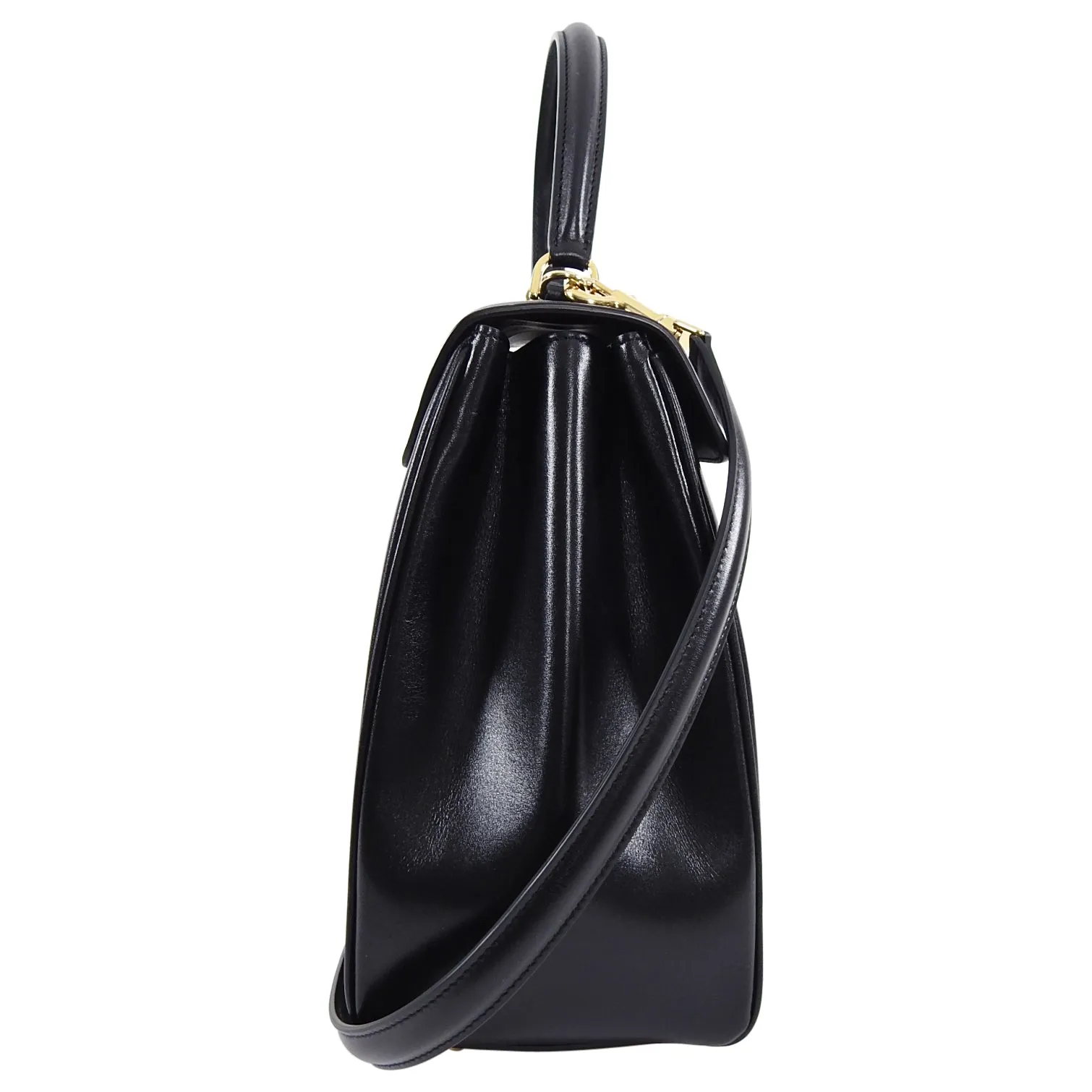 Celine Hedi Slimane Medium New 16 Bag in Black Satinated Calfskin