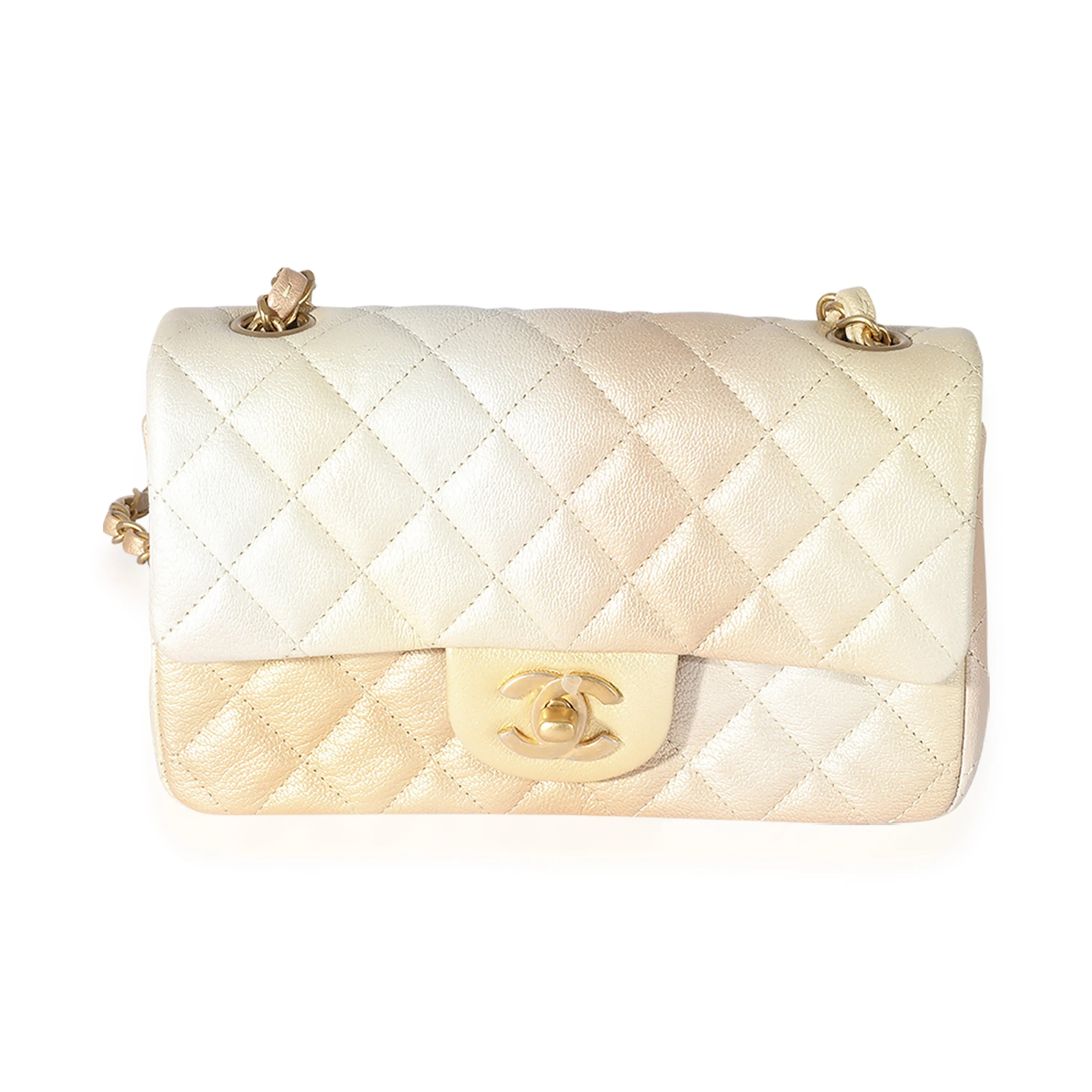 CHANEL 22C Metallic Ombre Quilted Lambskin Rectangular Mini Flap Bag