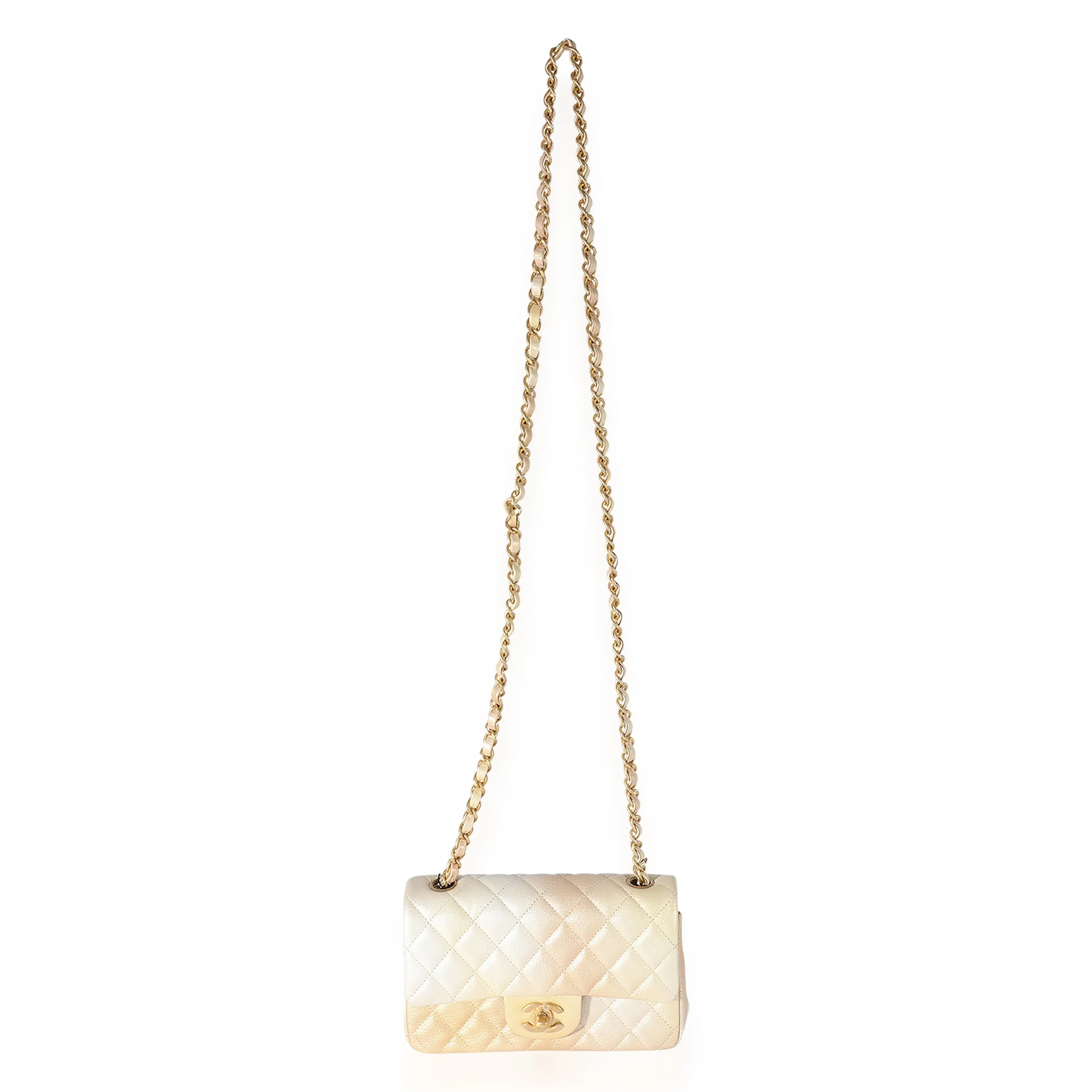 CHANEL 22C Metallic Ombre Quilted Lambskin Rectangular Mini Flap Bag