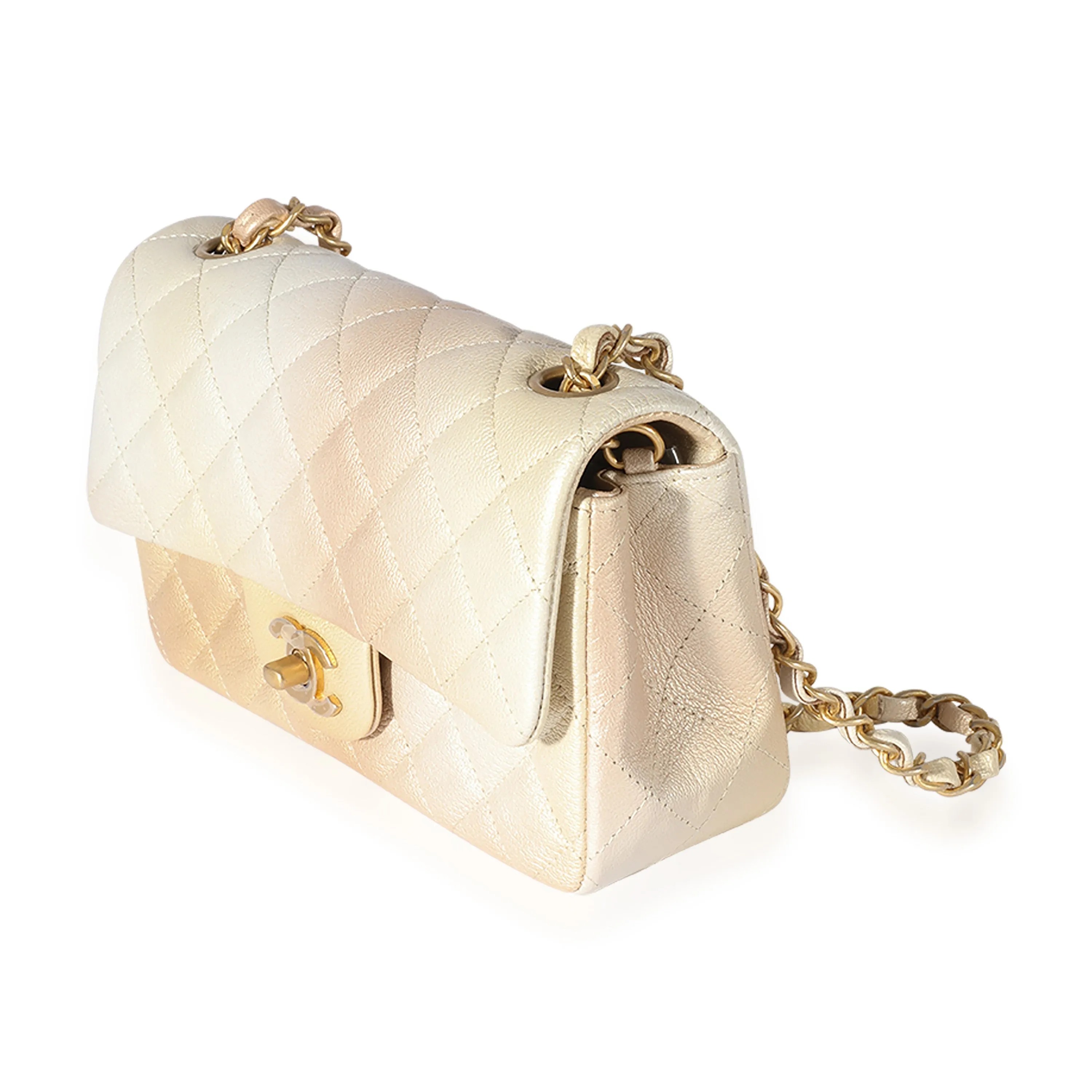 CHANEL 22C Metallic Ombre Quilted Lambskin Rectangular Mini Flap Bag