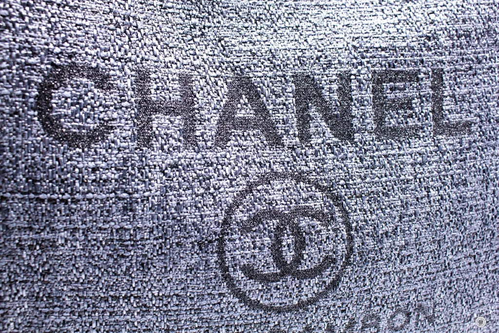 Chanel A67001 Y84118 Deauville Shopping Tote Black   94305 Fabric Tote Bag Pbhw