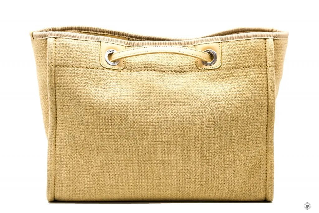 Chanel A67001B07300 Deauville Shopping Tote  Khaki   NG121 Fabric Tote Bag Shw