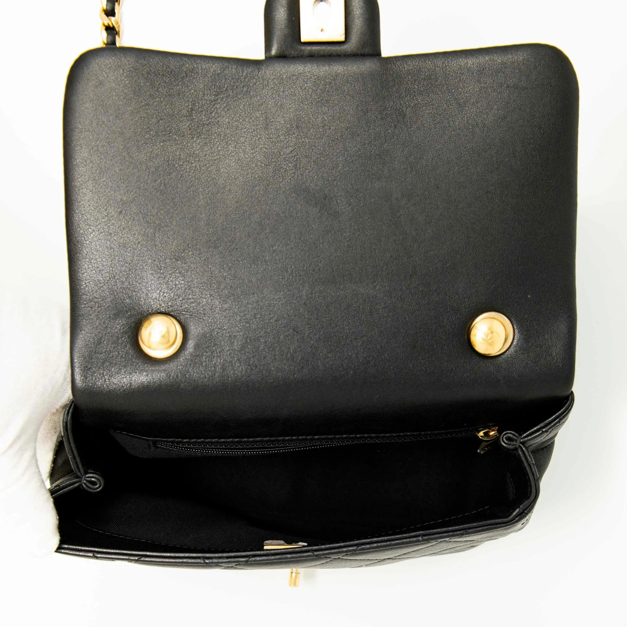 Chanel Black Top Handle Flap