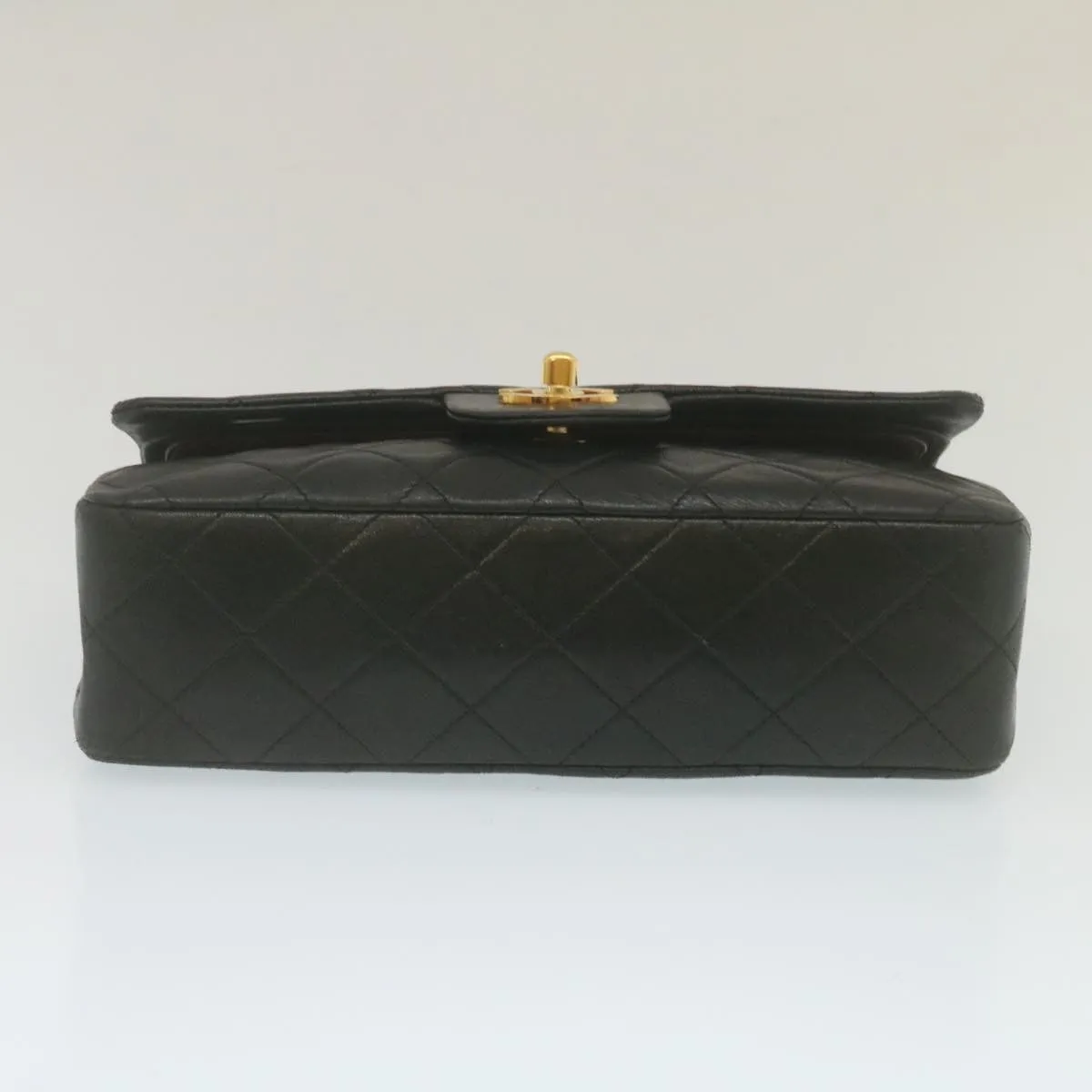 CHANEL Classic Matelasse 23 Chain Flap Shoulder Bag Lamb Skin Black Auth lt398A