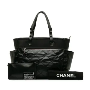 CHANEL COCOMARK PARIBIARITZ GM Tote BAG BLACK PVC LINKS LEADER LADY CHANEL SHOPPING MARKET SHOPPING CHANEL
