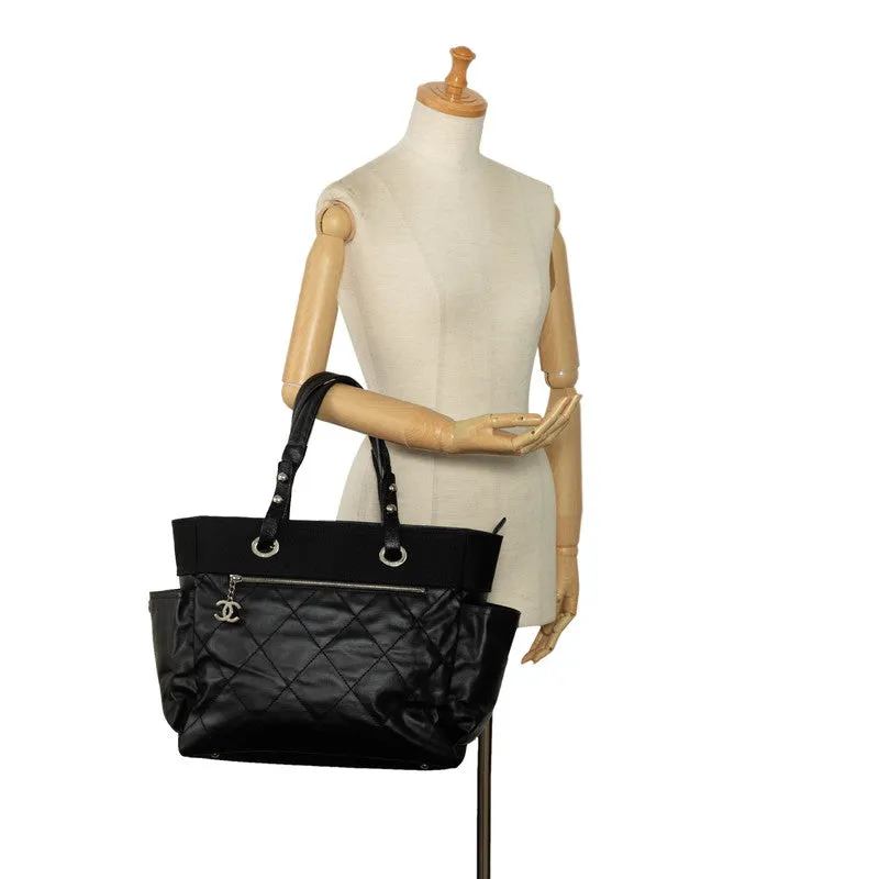 CHANEL COCOMARK PARIBIARITZ GM Tote BAG BLACK PVC LINKS LEADER LADY CHANEL SHOPPING MARKET SHOPPING CHANEL