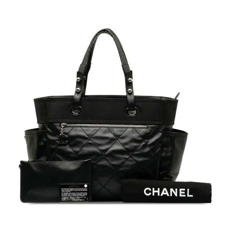 CHANEL COCOMARK PARIBIARITZ GM Tote BAG BLACK PVC LINKS LEADER LADY CHANEL SHOPPING MARKET SHOPPING CHANEL
