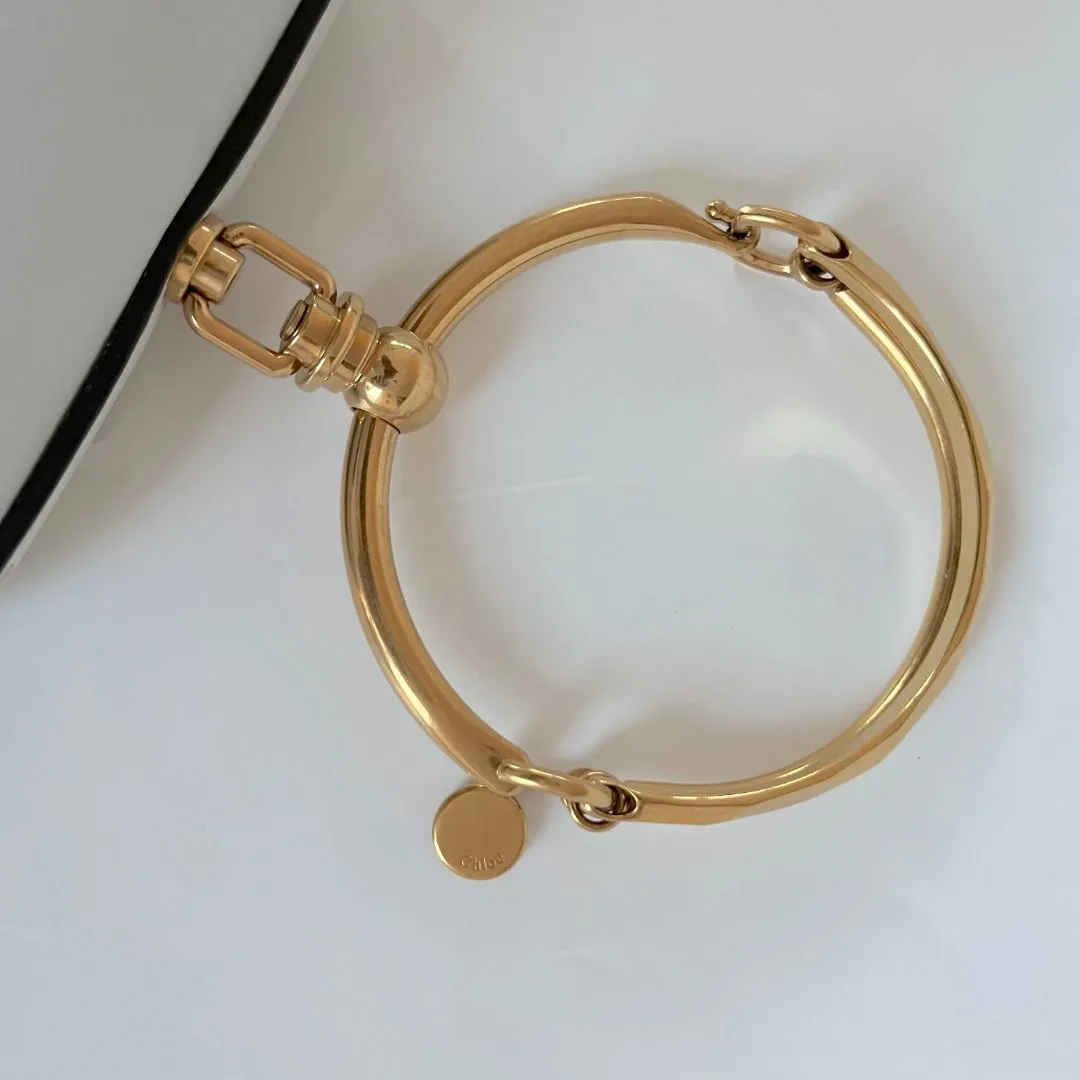 Chloe Grey Leather/Suede Small Nile Bracelet bag