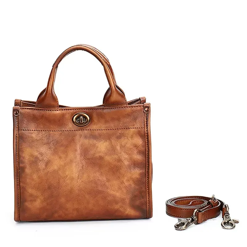 Classic Small Ladies Leather Tote Bag Genuine Leather Crossbody Bags