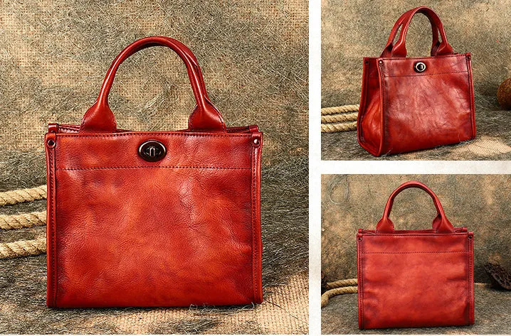 Classic Small Ladies Leather Tote Bag Genuine Leather Crossbody Bags