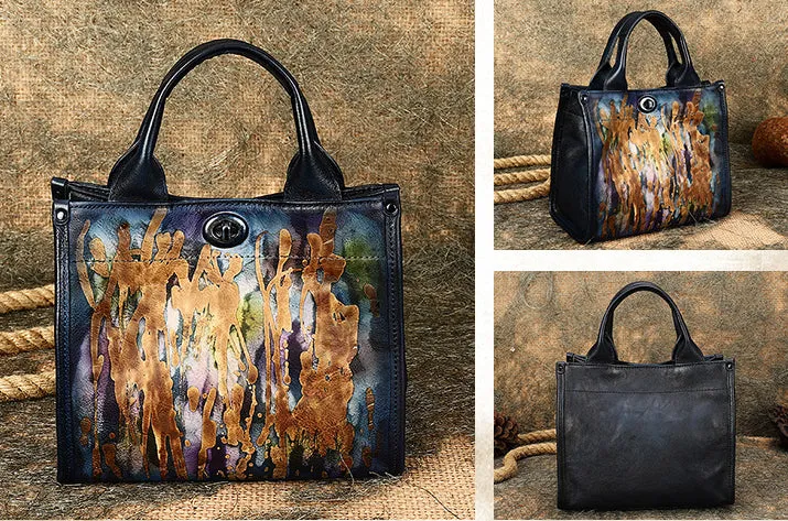 Classic Small Ladies Leather Tote Bag Genuine Leather Crossbody Bags
