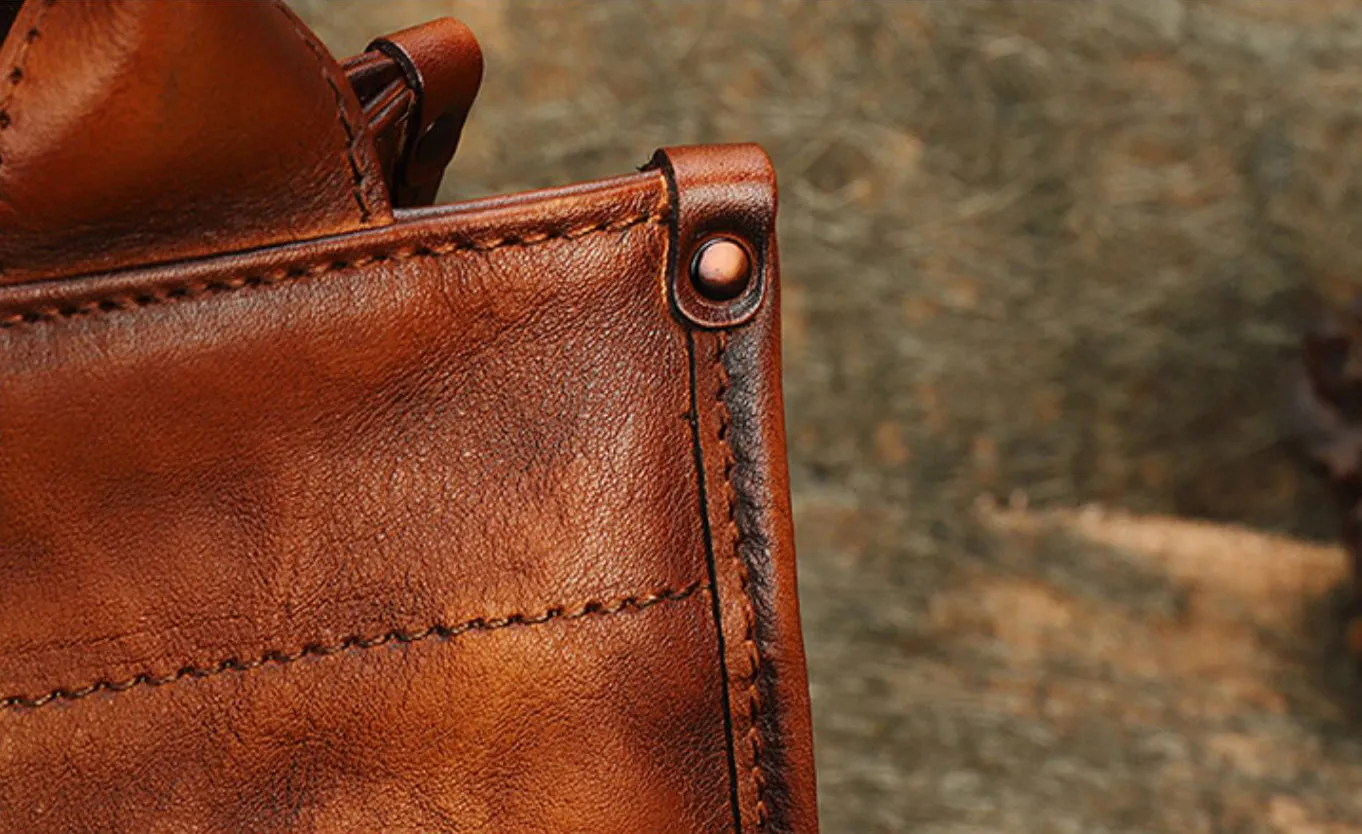 Classic Small Ladies Leather Tote Bag Genuine Leather Crossbody Bags