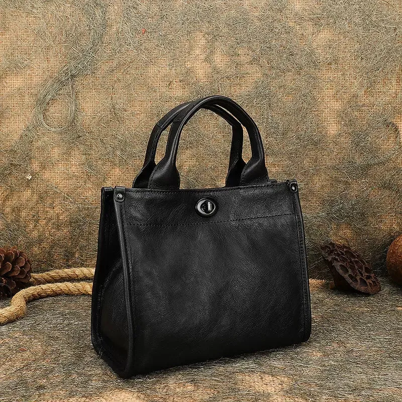 Classic Small Ladies Leather Tote Bag Genuine Leather Crossbody Bags