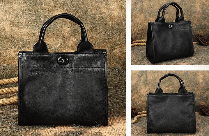 Classic Small Ladies Leather Tote Bag Genuine Leather Crossbody Bags