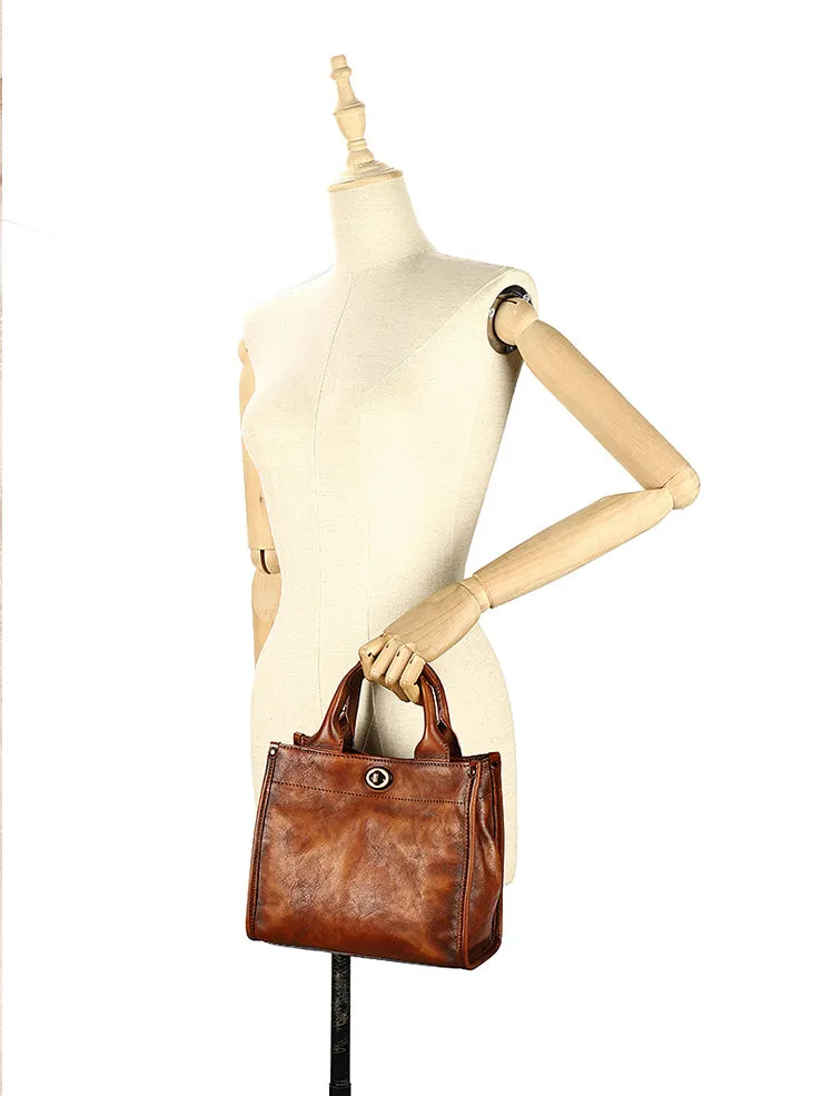 Classic Small Ladies Leather Tote Bag Genuine Leather Crossbody Bags