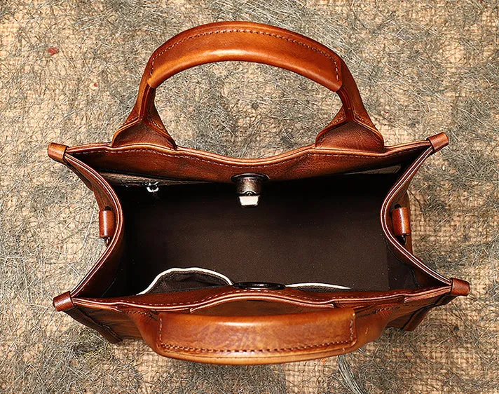Classic Small Ladies Leather Tote Bag Genuine Leather Crossbody Bags