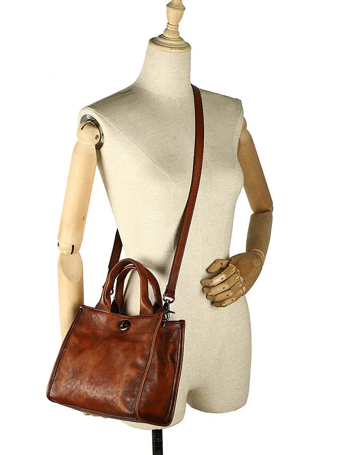 Classic Small Ladies Leather Tote Bag Genuine Leather Crossbody Bags