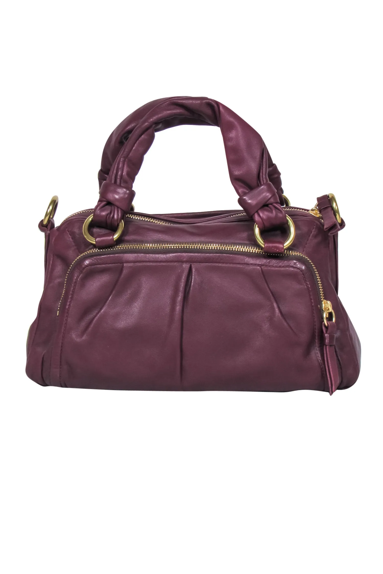 Coach - Wine Red Smooth Leather Convertible Carryall