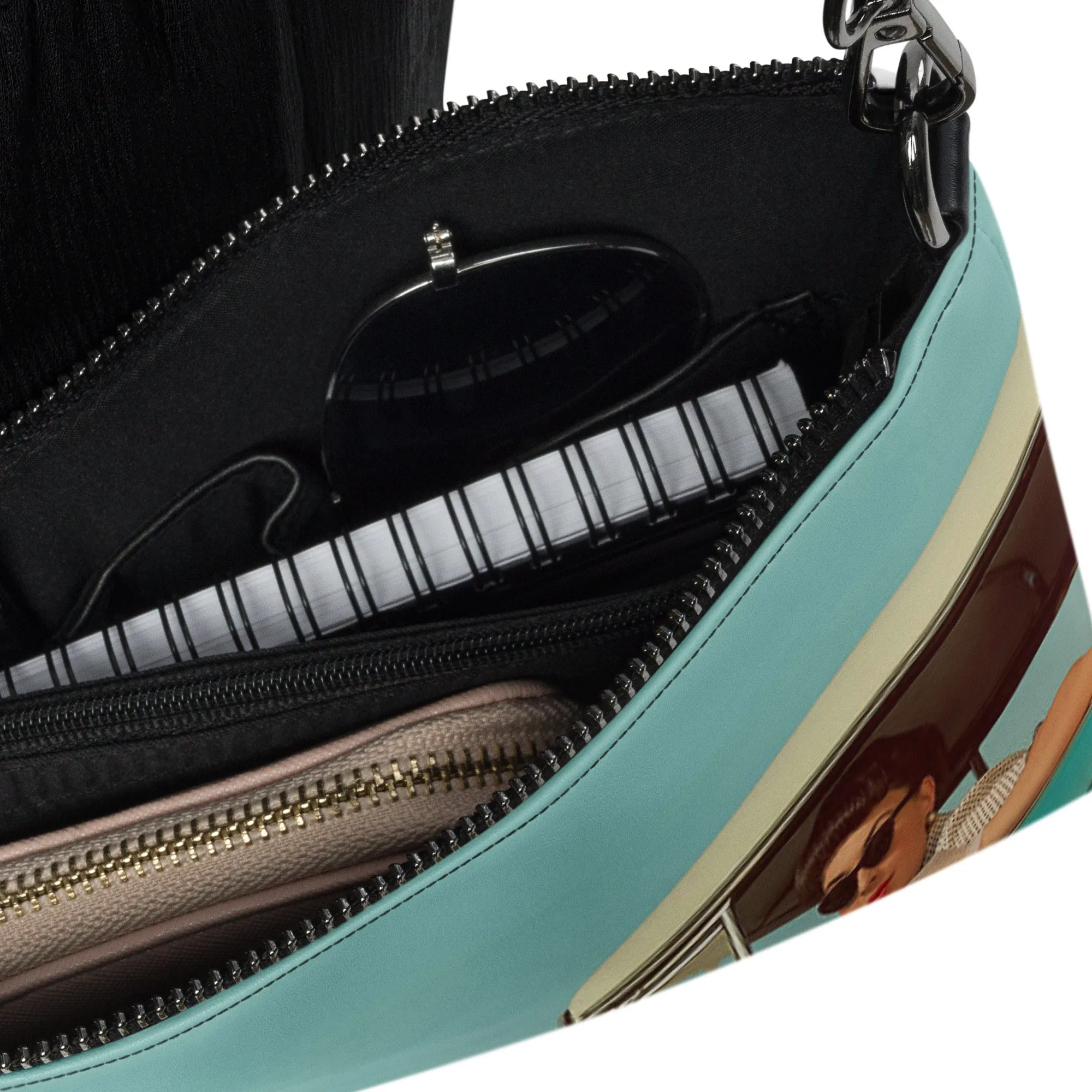 Crossbody Bag Vintage Blue Retro Car Pin-up