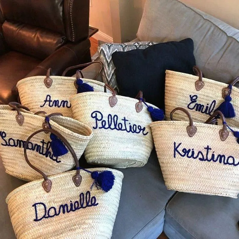 customized straw bags Personalized WEDDING GUEST GIFT monogrammed bag bridal shower bags,custom beach bag,straw tote,embroidered bag